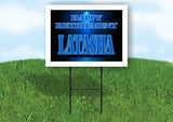 LATASHA RETIREMENT BLUE 18 in x 24 in Yard Sign Road Sign with Stand