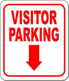 VISITOR PARKING DIRECTIONAL RED 8 Arrow Variations Metal Aluminum composite sign