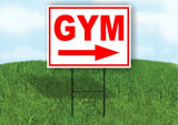 GYM RIGHT arrow red Yard Sign Road with Stand LAWN SIGN Single sided