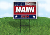 MANN FLAG RED 2024 18inx24in Yard Road Sign w/ Stand