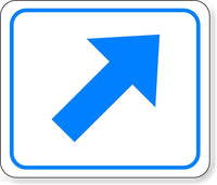 supplemental directional blue diagonal right arrow Metal Aluminum Composite Sign