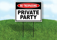 NO TRESPASSING Private Party Yard Sign Road with Stand LAWN POSTER