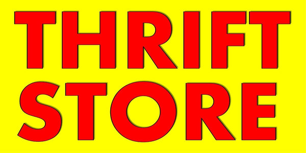 THRIFT STORE BANNER red yellow SIGN Indoor/Outdoor Use (48"x96")