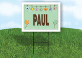 PAUL WELCOME BABY GREEN  18 in x 24 in Yard Sign Road Sign with Stand