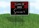 CLASS 2022 SENIOR MAROON BLACK Yard Sign with Stand LAWN SIGN