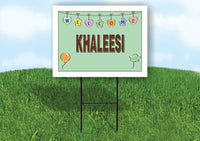 KHALEESI WELCOME BABY GREEN  18 in x 24 in Yard Sign Road Sign with Stand