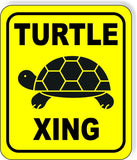 TURTLE XING CROSSING SAFETY BRIGHT YELLOW Metal Aluminum Composite Sign