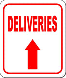 DELIVERIES DIRECTIONAL RED 8 Arrow Variations Metal Aluminum composite sign