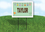 TAYLOR WELCOME BABY GREEN  18 in x 24 in Yard Sign Road Sign with Stand
