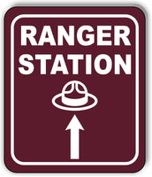 RANGER STATION DIRECTIONAL UPWARDS ARROW CAMPING Aluminum composite sign