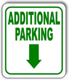 ADDITIONAL PARKING DIRECTIONAL GREEN 8 Arrow Variations Aluminum composite sign