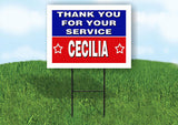 CECILIA THANK YOU SERVICE 18 in x 24 in Yard Sign Road Sign with Stand