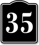 35 Bay Garage Door Plate Field Lane Gate Number BLACK Aluminum Composite Sign