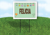 FELICIA WELCOME BABY GREEN  18 in x 24 in Yard Sign Road Sign with Stand