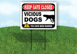 KEEP GATE CLOSED NO MATTER WHAT THE VICIOUS DOG Yard Sign with Stand LAWN POSTER