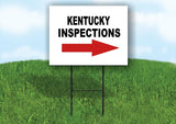 INSPECTIONS RIGHT ARROW RED_ KENTUCKY Yard Sign with Stand LAWN SIGN