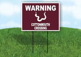 WARNING COTTONMOUTH CROSSING TRAIL Yard Sign Road with Stand LAWN SIGN