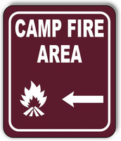 CAMPFIRE AREA DIRECTIONAL ARROW TRAIL 8 Variations Metal Aluminum composite sign