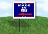 UTAH MADE IN LEFT ARROW Yard Sign w Stand LAWN SIGN Single