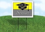 2023 SENIOR YELLOW SILVER  18inx24in Yard Road Sign w/ Stand