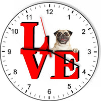 Pug Cute Puppy Dog kitchen living room Wall Clock