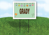 GRADY WELCOME BABY GREEN  18 in x 24 in Yard Sign Road Sign with Stand