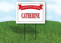CASSIE CONGRATULATIONS RED BANNER 18in x 24in Yard sign with Stand