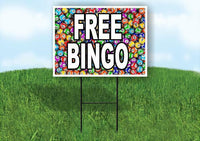 FREE BINGO WITH BINGO BALL BACKGROUND Yard Sign Road with Stand LAWN SIGN