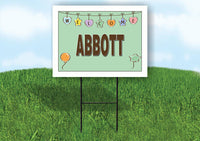 ABBOTT WELCOME BABY GREEN  18 in x 24 in Yard Sign Road Sign with Stand