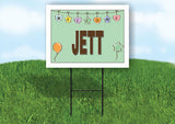 JETT WELCOME BABY GREEN  18 in x 24 in Yard Sign Road Sign with Stand