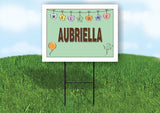 AUBRIELLA WELCOME BABY GREEN  18 in x 24 in Yard Sign Road Sign with Stand
