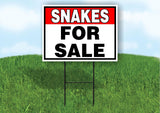 SNAKES FOR SALE RED BLACK 18 in x 24 in Yard Sign Road Sign with Stand