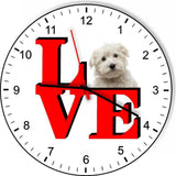 Maltese Cute Puppy Dog kitchen living room Wall Clock