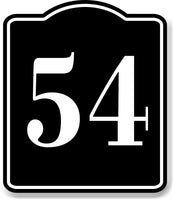 54 Bay Garage Door Plate Field Lane Gate Number BLACK Aluminum Composite Sign