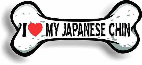 I Love My Japanese Chin Car Magnet Bumper Sticker 3"x7"