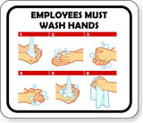 employees must wash hands cleaning instructions bathroom Aluminum composite sign