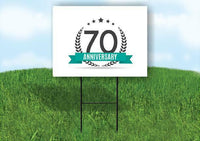 70 year anniversary Yard Sign Road with Stand LAWN SIGN