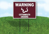 WARNING COTTONMOUTH CROSSING TRAIL Yard Sign Road with Stand LAWN SIGN