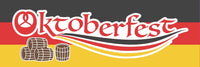 Oktoberfest celebration banner German flag colors beer barrels size options