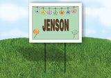 JENSON WELCOME BABY GREEN  18 in x 24 in Yard Sign Road Sign with Stand