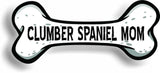 Dog Mom Clumber Spaniel Bone Car Magnet Bumper Sticker 3"x7"
