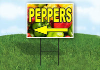 PEPPERS LEFT ARROW WITH PEPPERS Yard Sign Road with Stand LAWN SIGN Single sided