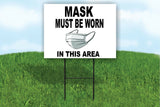mask must be worn in this area Yard Sign Road with Stand LAWN SIGN