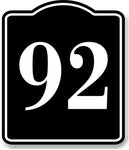 92 Bay Garage Door Plate Field Lane Gate Number BLACK Aluminum Composite Sign