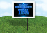 TINA RETIREMENT BLUE 18 in x 24 in Yard Sign Road Sign with Stand