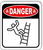 DANGER CLIMBING FALLING HAZARD Metal Aluminum composite sign