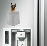 Belgian Malinois Dog in pocket Fridge Car Magnet Bumper Sticker App size 4"x7"