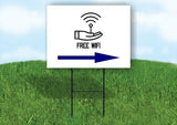 FREE WIFI  BLUE ARROW RIGHT Yard Sign Road with Stand LAWN SIGN Single sided