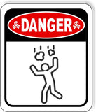 DANGER FALLING FROM ABOVE HAZARD Metal Aluminum composite sign