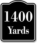 1400 Yards Distance Marker Running Race Marathon BLACK Aluminum Composite Sign